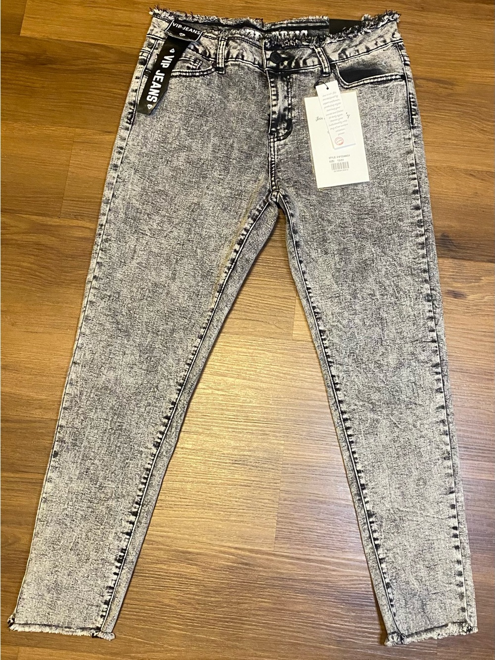 VIP Acid Wash Black & White Skinny Jeans